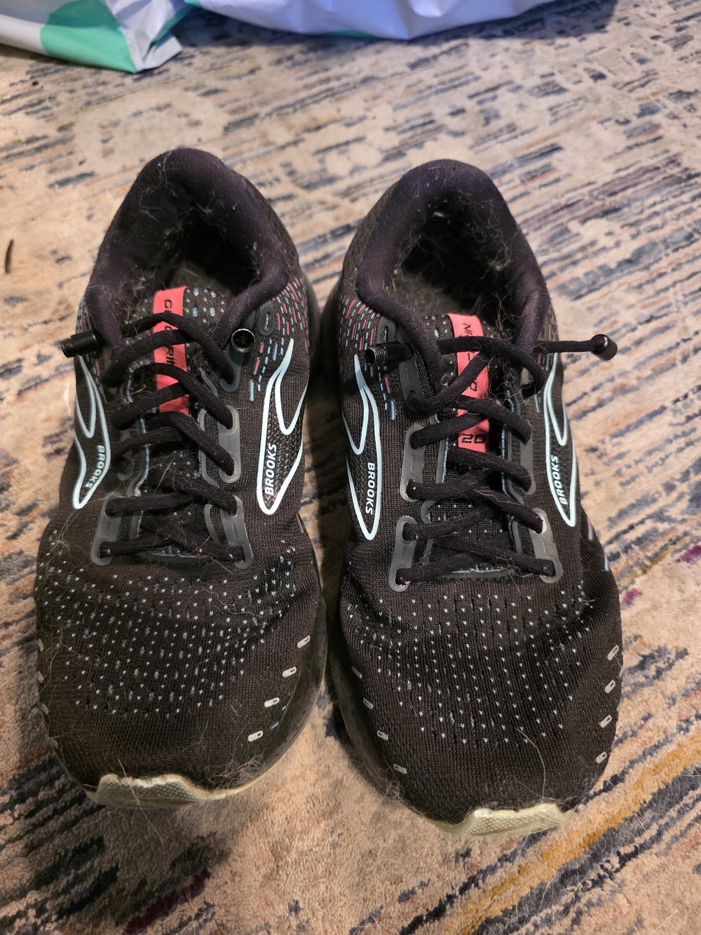 Brooks Black Running Shoes with Mint Accents